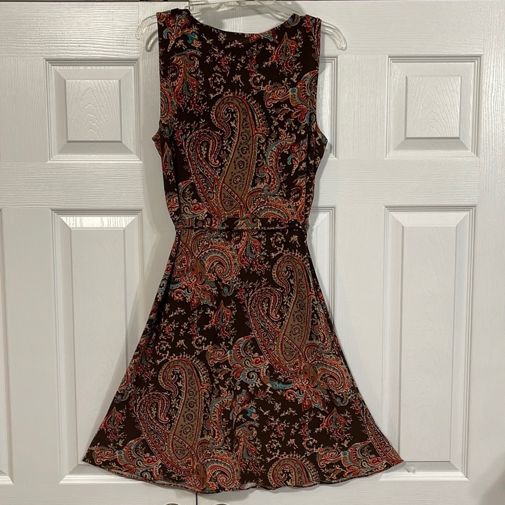 Adorable Ralph Lauren Size Large Petite Mock Wrapped Dress in paisley Print - Picture 3 of 6
